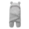 thumbnail image 2 of Manta para bebé, manta para dormir, ultra suave, linda forma de oso, manta de felpa para envolver para invierno y otoño, gris claro, tamaño único, 2 of 12