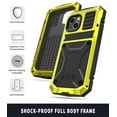 thumbnail image 5 of Allytech Rugged Case for iPhone 13 (6.1") Cover with Built-in Screen Protector, PC Back + Anti-Drop Silicone + Front Metal Frame Shockproof Stand Hand Rope Case for iPhone 13 2021, Yellow, 5 of 5