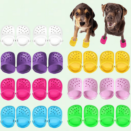 Breathable Slipper for Dogs Cats  4-Pack  Comfortable Puppy Sandals  Cute Summer Pet Shoes