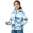 thumbnail image 2 of CPNG Girls and Boys Hooded Jacket Tie Dye Full Zip Rainproof Windproof Windbreaker Coat Kids Lightweight Outdoor Jacket, 2 of 5