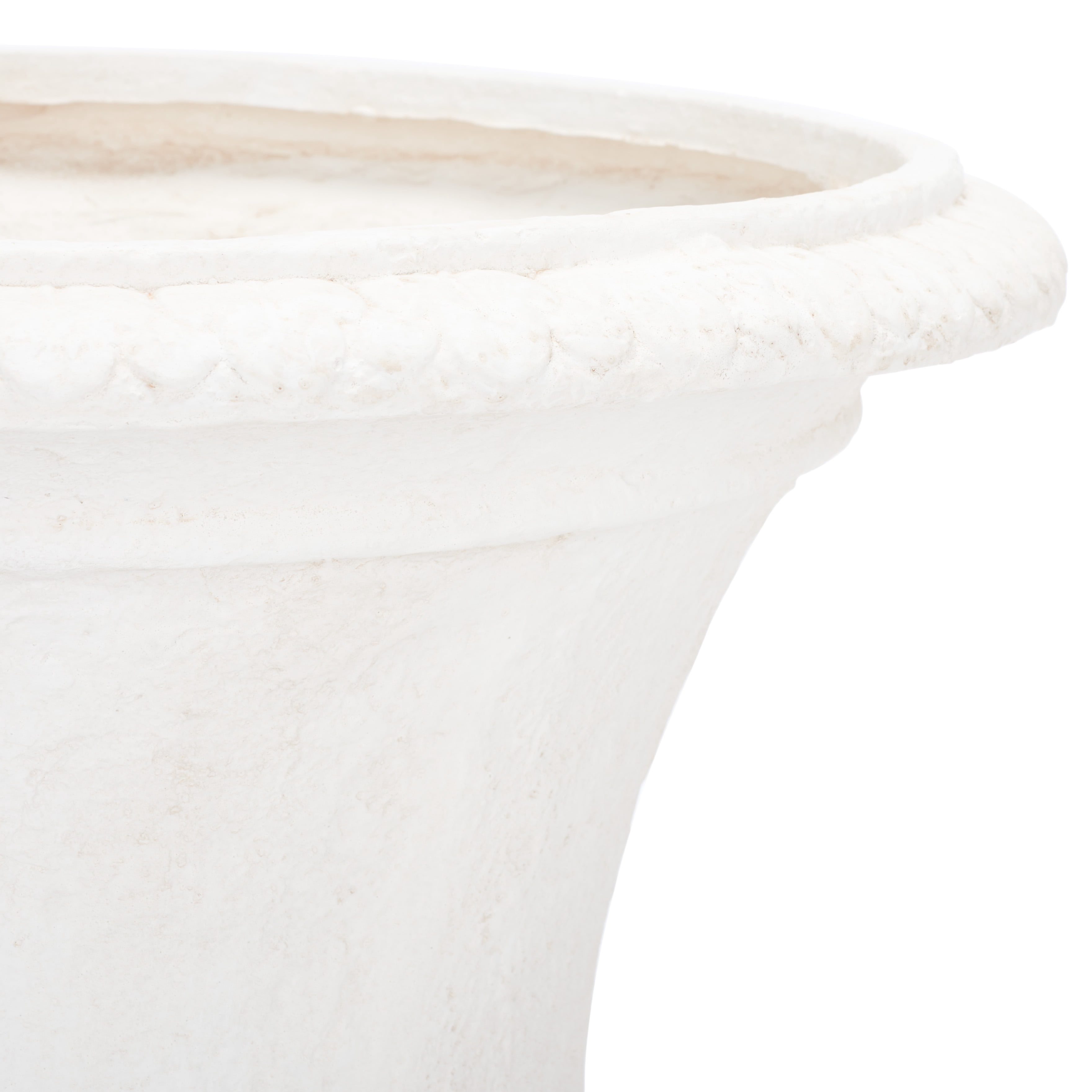 SAFAVIEH Paven 21" x 21" x 29" Urn Off White Resin Solid Plant Pot