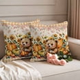 thumbnail image 2 of Orange Yellow Pumpkin Fall Outdoor Waterproof Pillow Covers, Thanksgiving Botanical Plaid Rustic Decorative Square Throw Pillowcase Sofa Cushion Sham for Patio/Couch/Chair, 16"x16" 2 Pack, 2 of 8