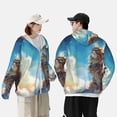 thumbnail image 4 of Fotbe Blue Sky Winged Cat Chaqueta con Protección Solar UPF 50+ para Hombre y Mujer, Camisa con Capucha y Bolsillos-Large, 4 of 7