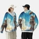 thumbnail image 4 of Balery Blue Sky Winged Cat Sudadera ligera de manga larga con capucha y protección solar UPF 50+ para hombre y mujer, ideal para pesca y running-X-Large, 4 of 7