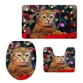 thumbnail image 2 of DOLITY 3pcs/set Christmas Series Non-Slip Flannel Bathroom Mat Rug G, 2 of 6