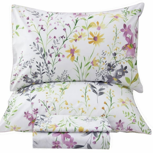 Queen's House Romantic Garden Floral Bed Sheet Set Queen Size-W