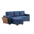 thumbnail image 4 of Fabric Reversible Modern Side Compartment Sleeper Sectional Sofa Bed-Blue, 4 of 19