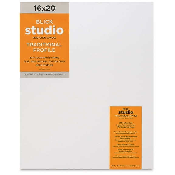 Blick Studio Stretched Cotton Canvas - Traditional Profile, 16" x 20"