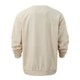 thumbnail image 4 of Men Summer Tops Men Athletic Tops Mens V Neck Casual Shirts Shirts Fitted Casual Slipper Super Top Long Sleeve Shirt Pack Mens Loose Fit Workout Striped Long Sleeve Shirt Tall Extra Tall Khaki 2XL, 4 of 4