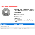 thumbnail image 2 of Rear Brake Rotor - Compatible with 2012 - 2015 BMW 328i Sedan 2.0L 4-Cylinder Turbocharged 2013 2014, 2 of 2