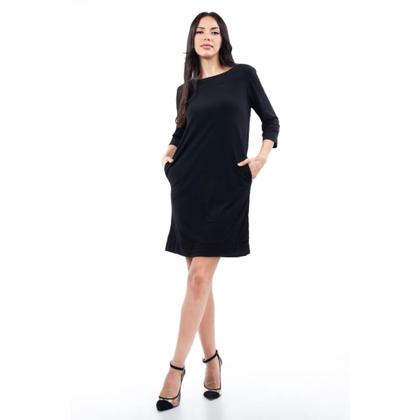 Vestido Roman Fashion Juvenil 18166 Negro Manga 3/4 G