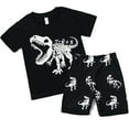 thumbnail image 4 of WIBACKER 2-8Y Boys Glow in Dark Pajamas Sets Cotton Dinosaur 2-Piece Summer Sleepwear for Kids, 4 of 5