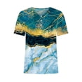 thumbnail image 3 of Gibobby Camiseta de Manga Corta con Cuello en V Camiseta manga corta con cuello en V y botones manga corta con agujeros informales verano para mujer(Amarillo,CH), 3 of 5