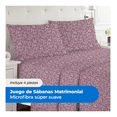 thumbnail image 2 of Kit 4 Piezas Juego De Sábanas Matrimonial Microfibra Suave Malubero Rosa, 2 of 4