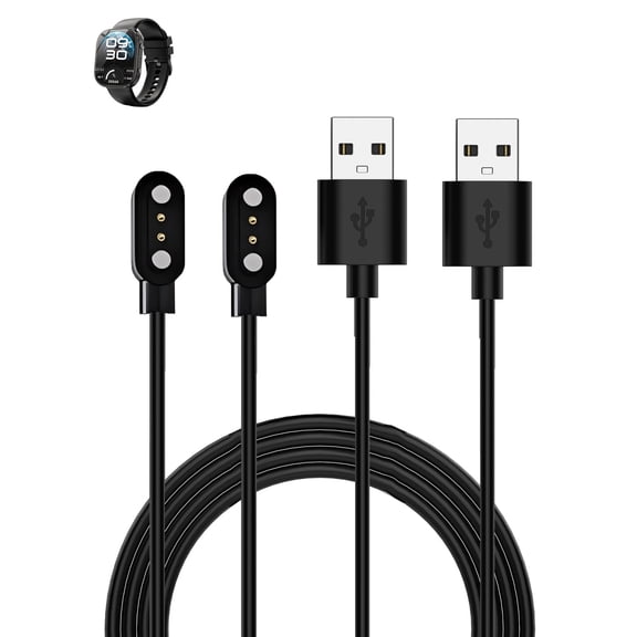 HYRACPO[2 Pack]Magnetic USB Charger Cable for Haulvean 1.88-inch Smartwatch,Compatible for Haulvean 1.88-inch Smartwatch Charging Replacement Accessory 1M/3.3ft - Black