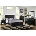 thumbnail image 4 of California King Size Bed Black Color Bedroom Furniture 1pc Bedframe Rectangular Pattern HB FB panel, 4 of 4