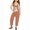 thumbnail image 2 of Zwiiyzr Girls' Casual Halloween Sleeveless Jumpsuits Spaghetti Strap Loose Overalls Pants Casual Long Romper with Pockets 5-14Y Multicolor, 2 of 6