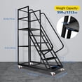 thumbnail image 2 of Supvox Black Steel Rolling Ladder with Platform and Handrails for Industrial Use, 2 of 8