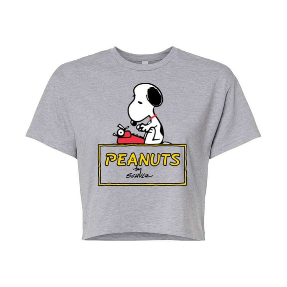 Peanuts - Snoopy Typing  - Cropped Tee
