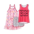 thumbnail image 3 of Komar Kids Girls Three-Piece Pajama Set Sleepwear and Nightgown, Pink, Size: 10-12, 3 of 4