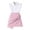 Pink, variant on Huowey Girls School Uniform Stylish Skirts Outfit Solid Color Ruffles Sleeveless Button Down Shirt Tops High Waist Pleated Patchwork Bows Skirt Two Piece Summer Breathable Dailywear,Pink,11-12 Years