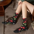 thumbnail image 6 of JUNZAN Sweet Red Cherry Mens Funny Socks for Men Women Colorful Fun Novelty Crew Patterned Socks, 6 of 6