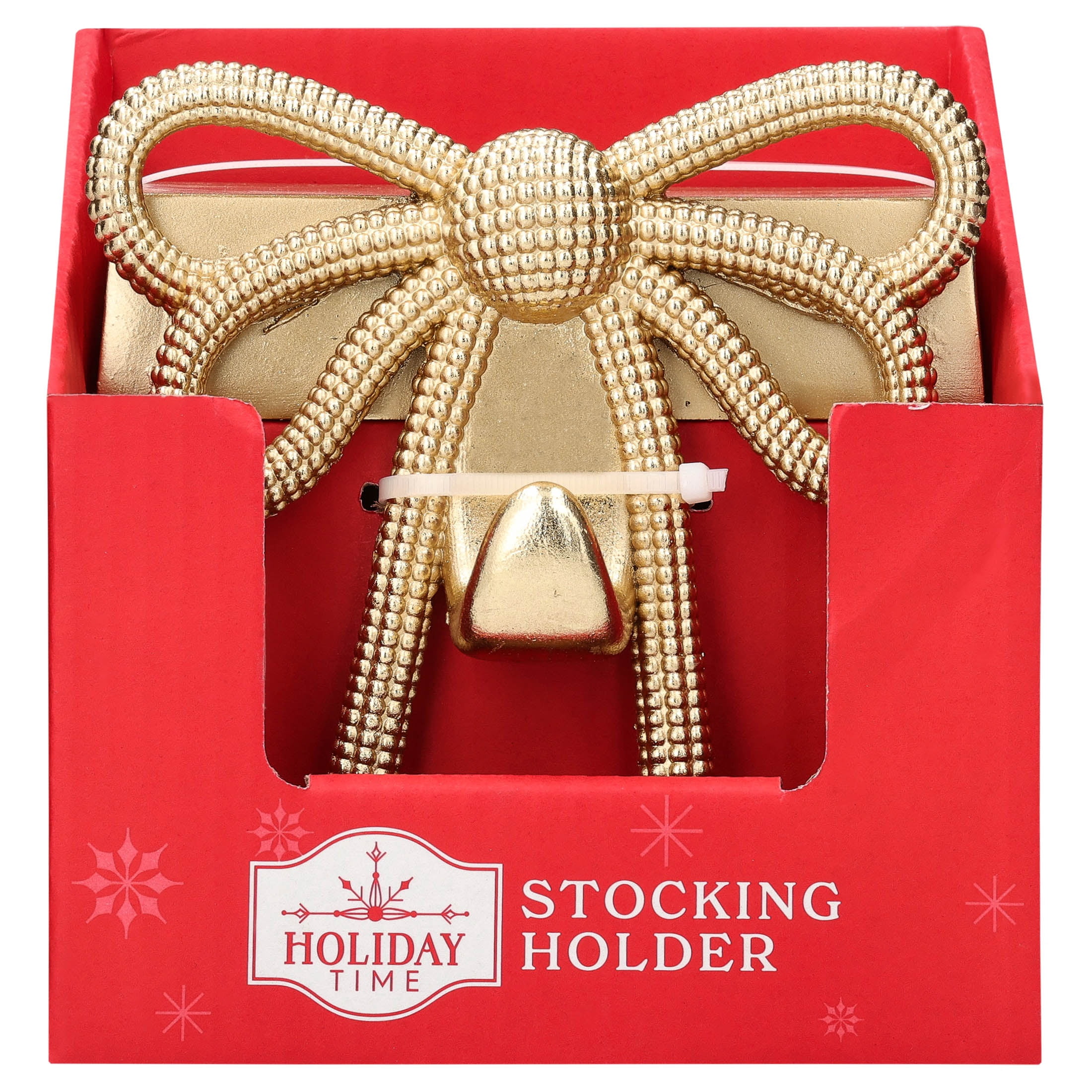 Gold Bow Christmas Stocking Holder, 7", by Holiday Time