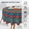 thumbnail image 4 of Bohemian Mandala Round Tablecloth 60 Inch Colorful Indian Boho Table Clothes Rustic Modern Art Waterproof Reusable Circle Table Cover for Picnic Party Dining Room Home Decor, 4 of 7