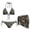 Camouflage Hunting Oak Print, variant on Women’s Halter Bikini Sets 3 Piece Hunting Tree Leaves Print Triangle Swimwear with Short Beach Cover Up Skirt Retro Style Swimsuit Set for Ladies