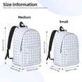 thumbnail image 3 of Honeii Blue Checkboard Print Canvas College Laptop Backpack, Durable Rucksack Travel Notebook Bag School Backpack Book Bag for Men Women-Medium, 3 of 7