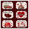 thumbnail image 4 of Table Runner Clearance! Valentine's Day Placemat Red Lattice Love Truck Pattern Western Placemat Tablecloth Valentines Day Decorations 1Pc Table Mat, 4 of 4