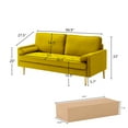 thumbnail image 6 of Xukmct 2 Seater Velvet Sofa Couch with Metal Legs, 65 inch Loveseat Sofa for Living Room, Office, Bedroom, Yellow, 6 of 6