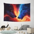 thumbnail image 6 of Easygdp Red And Blue Fire Wolf Tapestry Wall Hanging, Wall Tapestries for Bedroom Aesthetic Living Room Office Decor 60x40in, 6 of 8
