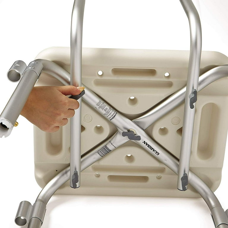 Medline Bath Seat with Padded Armrests Adjustable Height Supports up to 350 lbs White Walmart
