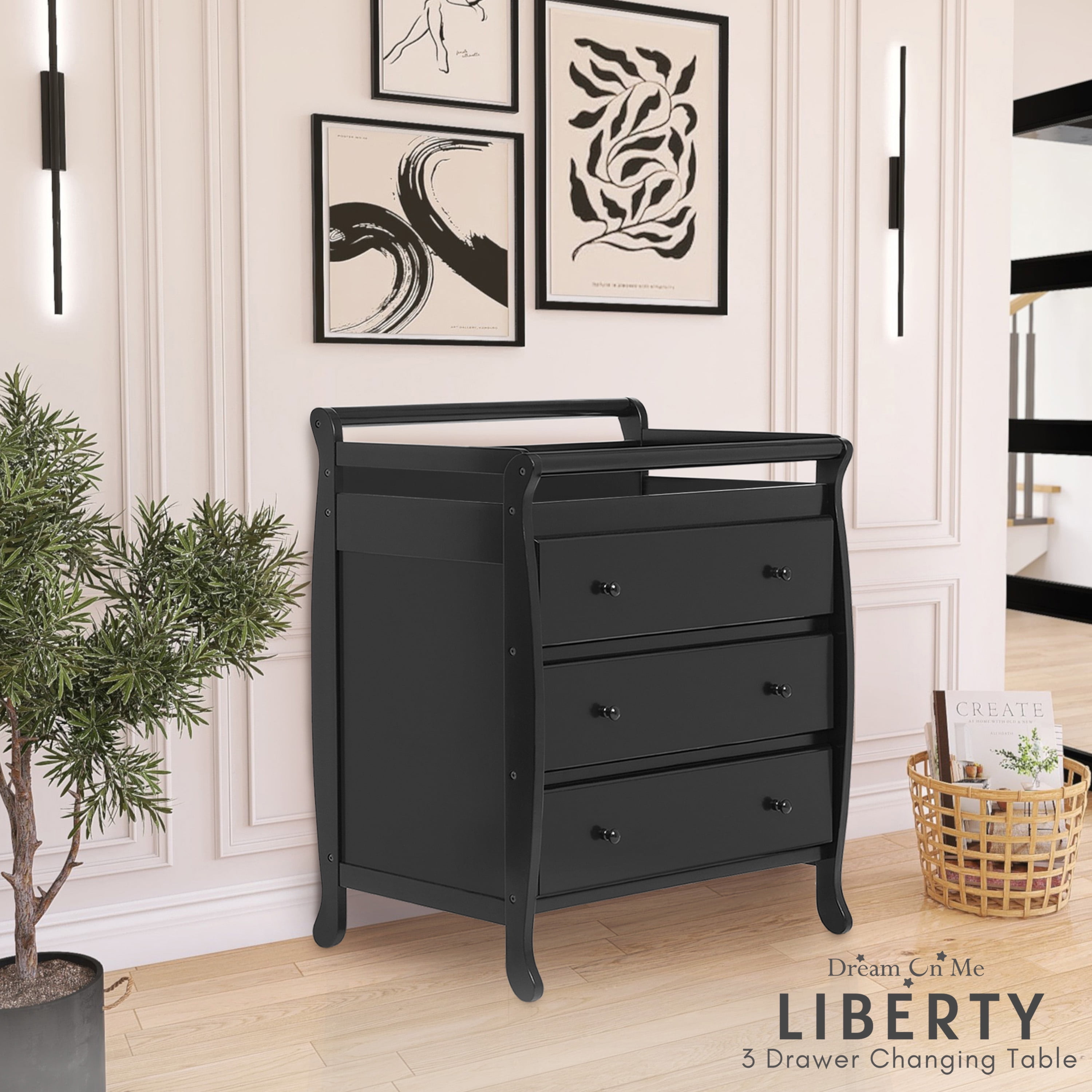 Liberty 3 Drawer Changing Table With Pad Espresso Espresso