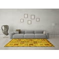 thumbnail image 3 of Ahgly Company Machine Washable Indoor Square Oriental Yellow Modern Area Rugs, 4' Square, 3 of 4