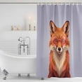 thumbnail image 3 of Purple Fox Shower Curtain, Waterproof Shower Curtains for Bathroom, Funny Animals Modern Art Washable Fabric Bathtub Curtain Set Bath Decor with 12 Hooks Standard 72"x72", 3 of 8