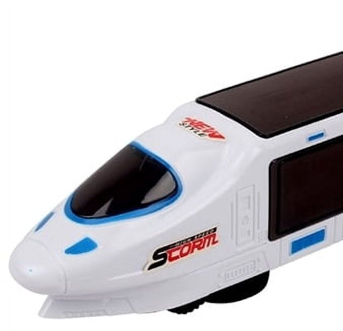 PlayWorld Music Magic 3D Lightning LED Light Up Bump & Go Electric Train Toy With Music - White