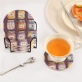 thumbnail image 3 of Yayeee 6 PCS Drink Coasters with Holder Set Woven Absorbent Round Tabletop Hot Pad, Purple Jam, 3 of 7