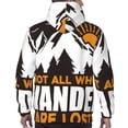 thumbnail image 7 of Pofeuu Not All Who Wander Are Lost4 Print Mens Casual Hooded Collar Drawstring Hoodies Pullover Sweatshirts Casual Long Sleeve Shirts-Large, 7 of 7