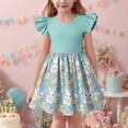 thumbnail image 4 of ATOGUTA Birthday Dresses for Girls Ruffle Sleeve Easter Dresses Girl Long Midi Springs Dress Kids Smocked Flare Summer Dress Size 3T-14. Mint Green, 4 of 6