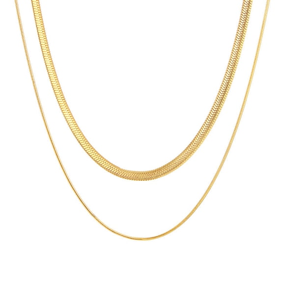 OnlyUnique 14K Gold Plated Snake Chain Necklace Herringbone Choker Necklaces for Women Gifts Jewelry