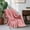 *New--Pink, variant on Cable-Knit Texture Flocked Nap Blanket Solid Color Warm Throw Office Sofa Bed Leg Cover Shawl Popular&nbsp;Picks