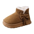 thumbnail image 2 of WAVSUF Women's Fleece Winter Boots Soft Sole Wide Width Anti Slip Winter Snow Flat Ankle Boots Brown 10, 2 of 8