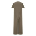 thumbnail image 7 of UAMVSH Rompers for Women Short Sleeve Button down Jumpsuit with Pockets Dressy Summer Wide Leg Long Overalls Clothes, 7 of 7