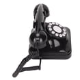 thumbnail image 3 of Teléfono retro clásico con dial de botones decorado con cable, teléfono fijo para casa, oficina y negocios, color negro., 3 of 14
