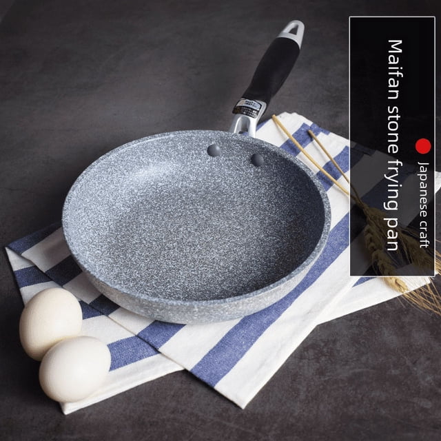 Sartén de piedra Maifan de estilo japonés, sartén antiadherente, sartén pequeña de 20 cm, sartén grande honda de 26 cm y 28 cm, olla antiadherente
