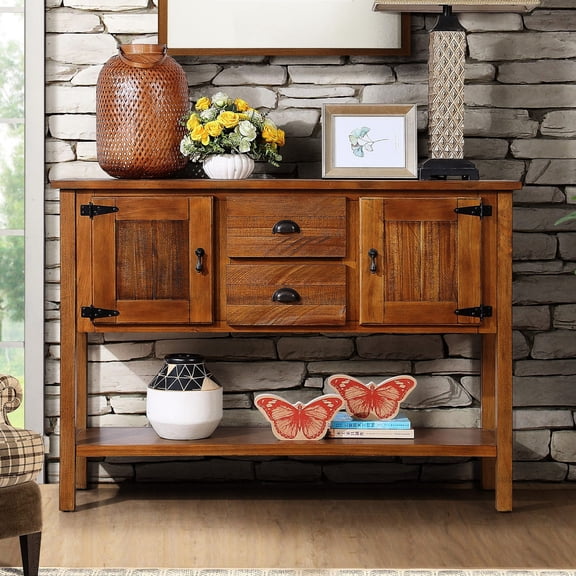 Solid Wood Buffet Server with Bottom Shelf / Ample Display and Storage Space