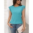 thumbnail image 3 of Blusa de Encaje con Cuello Alto para Mujer M Azul Turquesa, 3 of 7