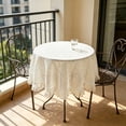 thumbnail image 4 of Nappe Ronde de Qualité Supérieure pour Table Basse, Housse Décorative en Tissu Résistant aux Taches, Déco Maison, Blanc, JKODE, 4 of 6